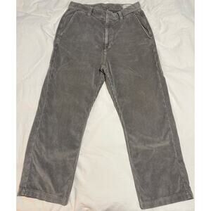mfpen Corduroy Trousers Size M Grey Relaxed Fit Wide Wale
